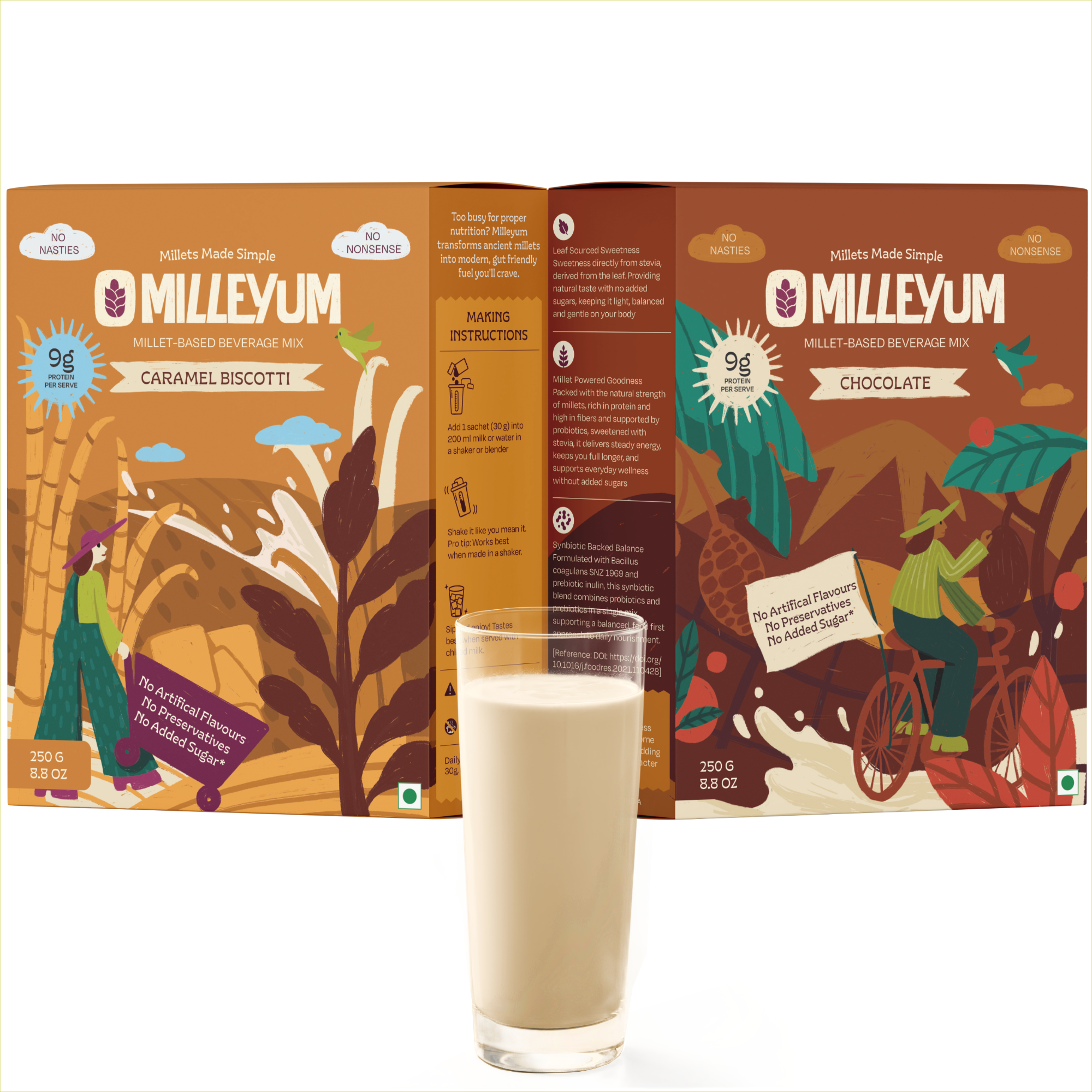 Milleyum Chocolate and Caramel Biscotti Millet Drink Mix