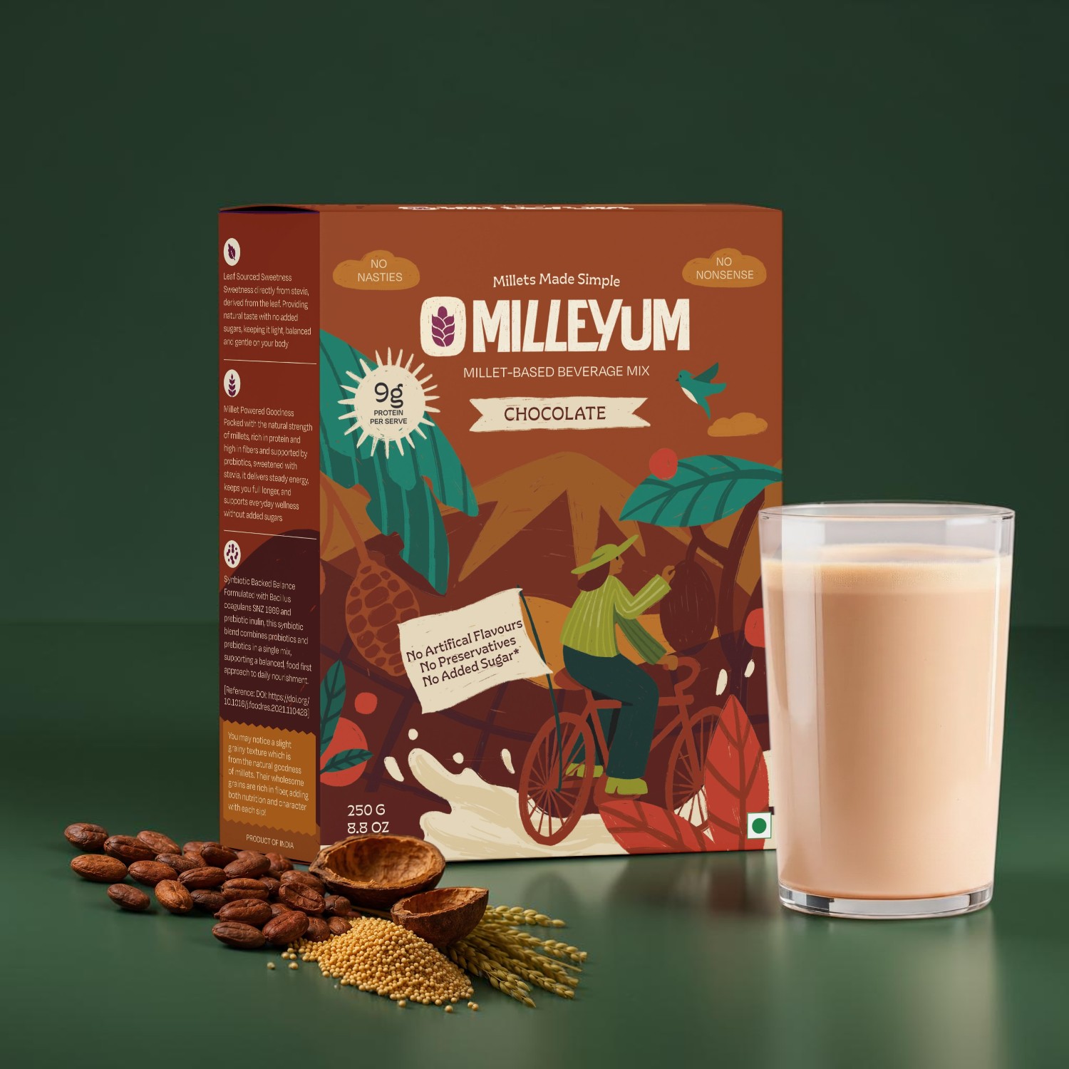 Chocolate Millet Drink Mix No Added Sugar | High Protein Millet Drink That Actually Tastes Good