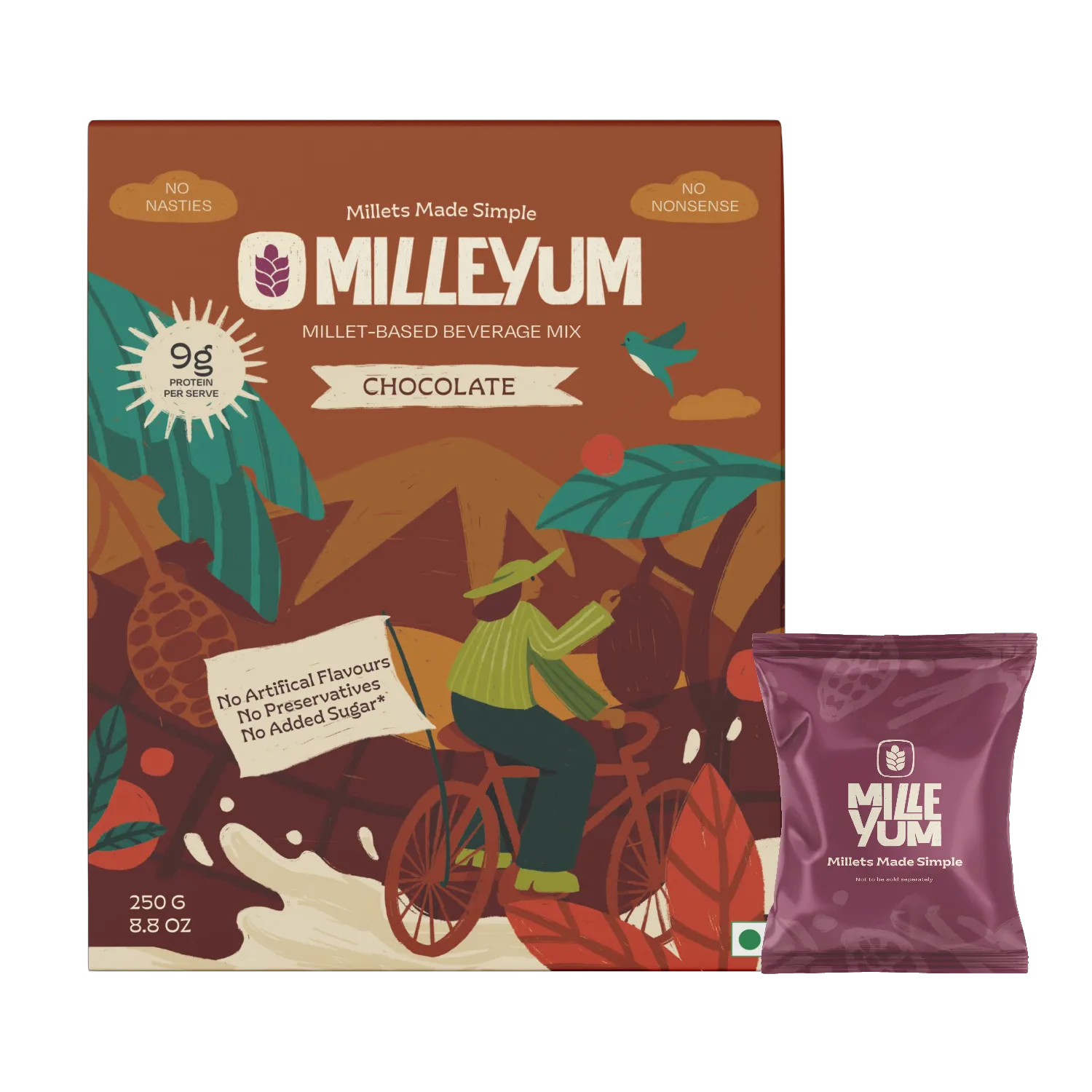 Chocolate Millet Drink Mix No Added Sugar | High Protein Millet Drink That Actually Tastes Good