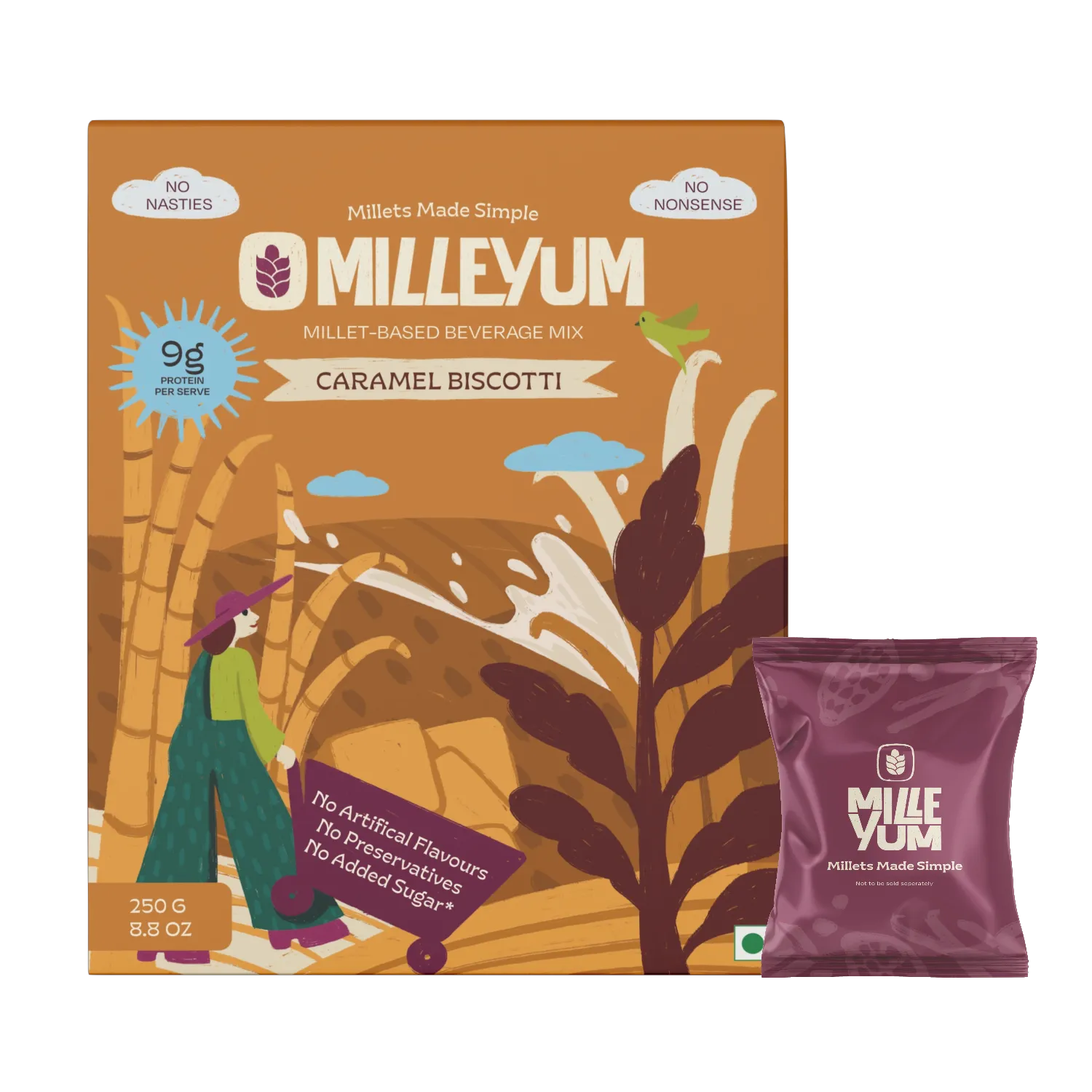 Caramel Biscotti Drink No Added Sugar High Protein Millet Mix That Actually Tastes Good